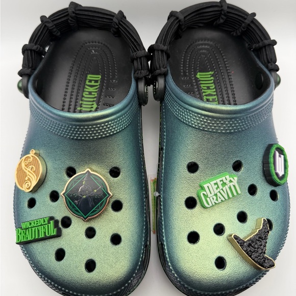 CROCS Classic Clog Wicked Defy Gravity Elphaba Wickedly Beautiful charms Jibbitz - Picture 16 of 16
